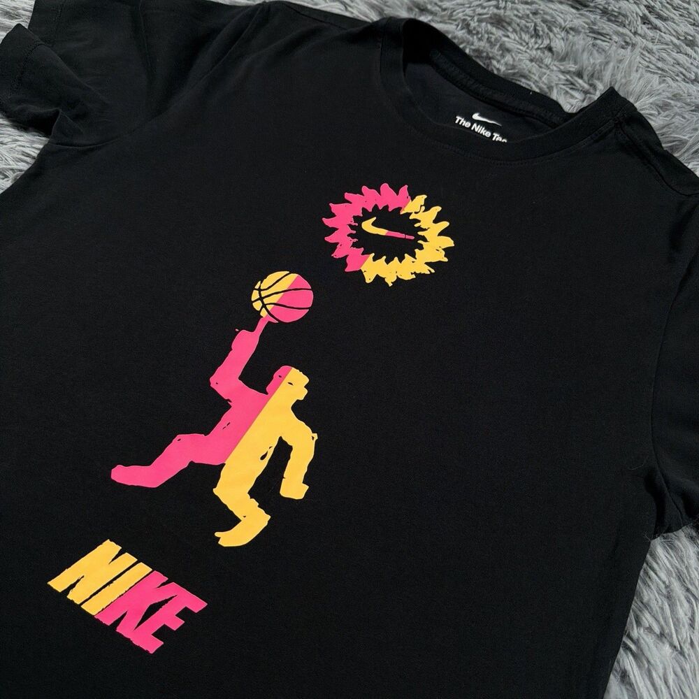 Nike Shirt Small Black Dri-Fit Basketball Spin Man Center Pullover Tee Mens
